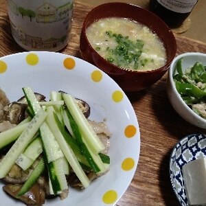 味付け簡単　なす豚ポン酢